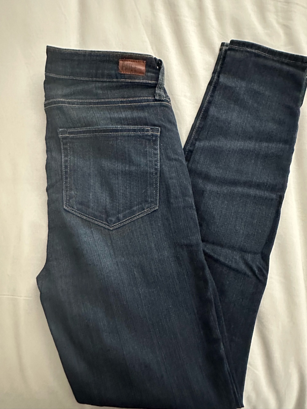 PAIGE Dark Indigo Straight Leg Jeans